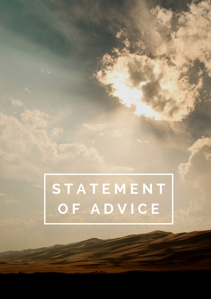 Statement of Advice Cover Page – Sunset